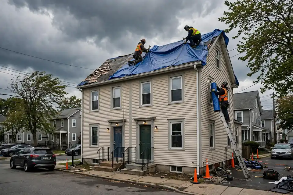 Reemplazamiento por techo de emergencia en Arlington, Kearny, NJ 07032
