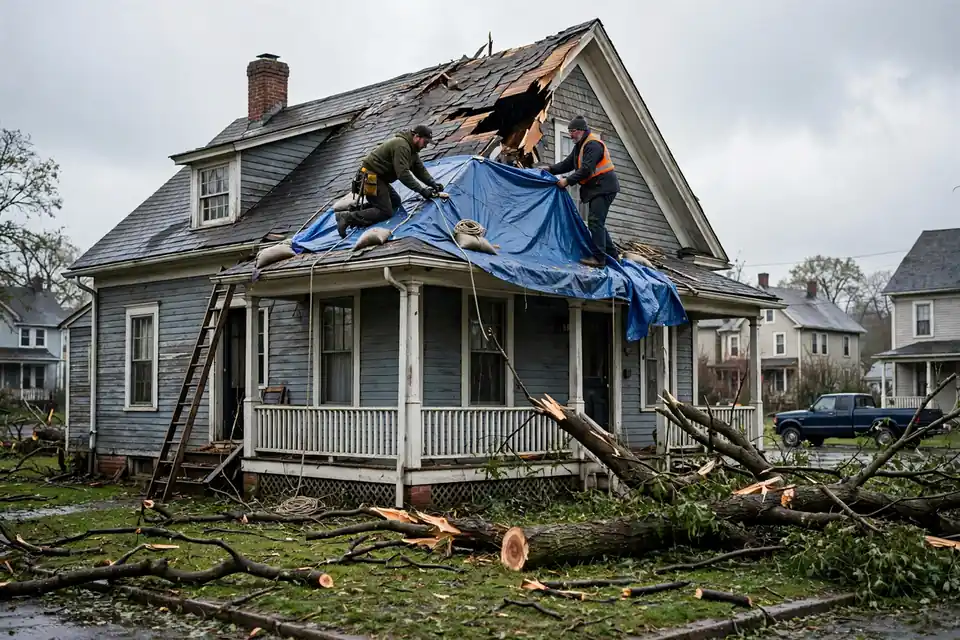 Reemplazo de techo de emergencia en Belgrove Drive, Kearny, NJ 07032