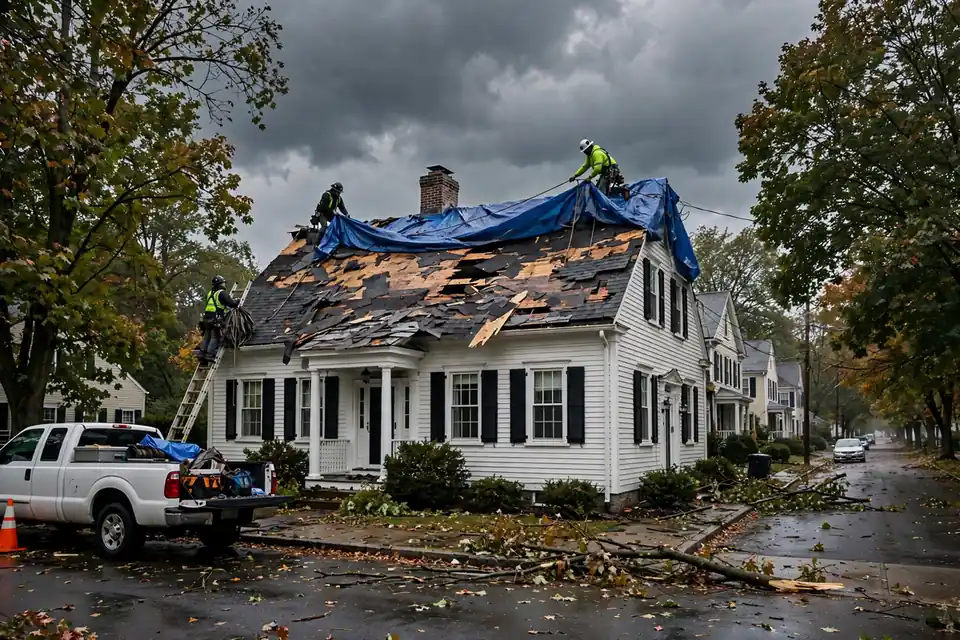 Reemplazo de techo de emergencia en Harrison Avenue, Kearny, NJ 07032