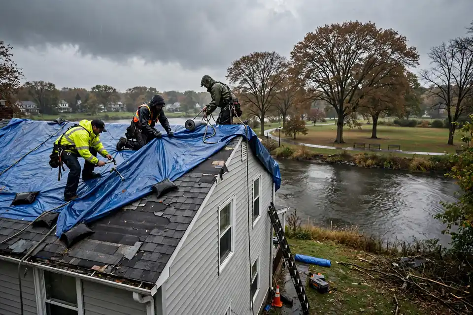 Reemplazamiento de techo de emergencia en la Sección de Manor, Kearny, NJ 07032