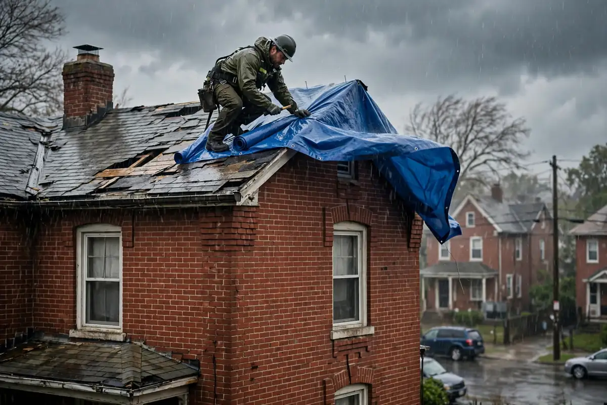 Reemplazo de techo de emergencia en Quincy Avenue, Kearny, NJ 07032