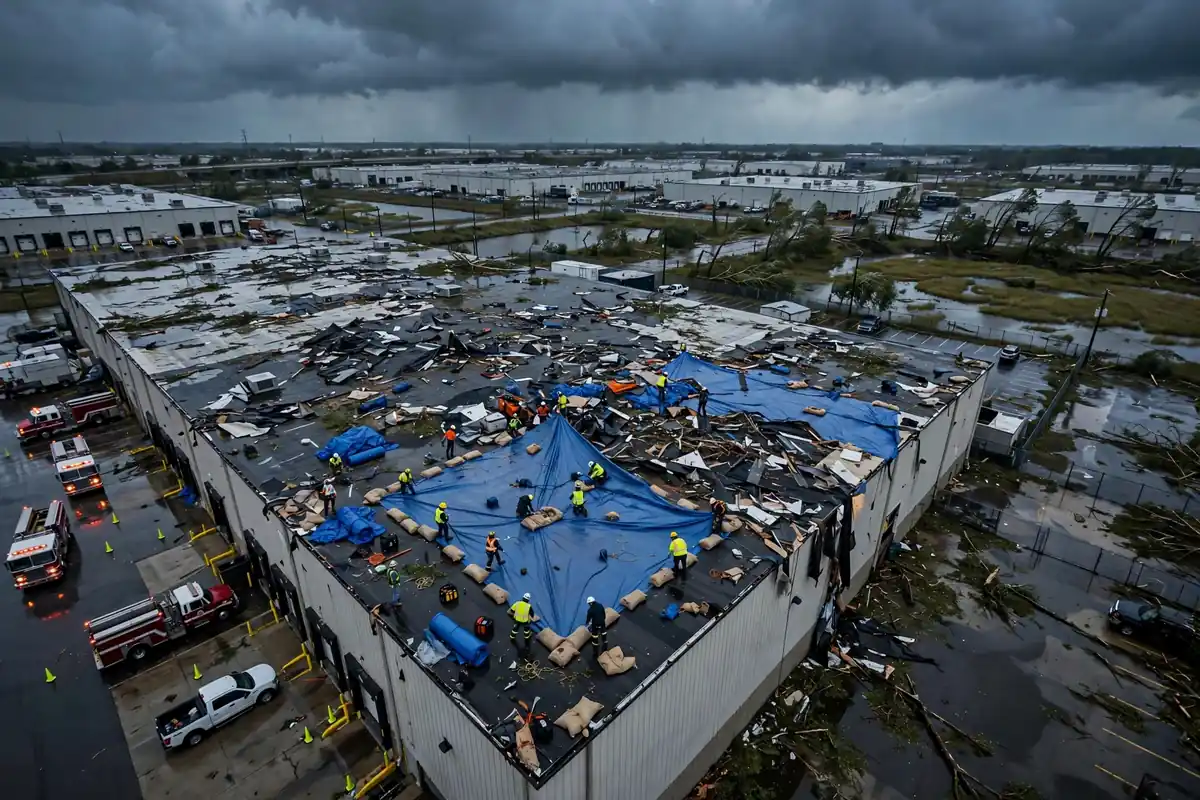 Reemplazamiento de techo de emergencia en Riverbank Park, Kearny, NJ 07032