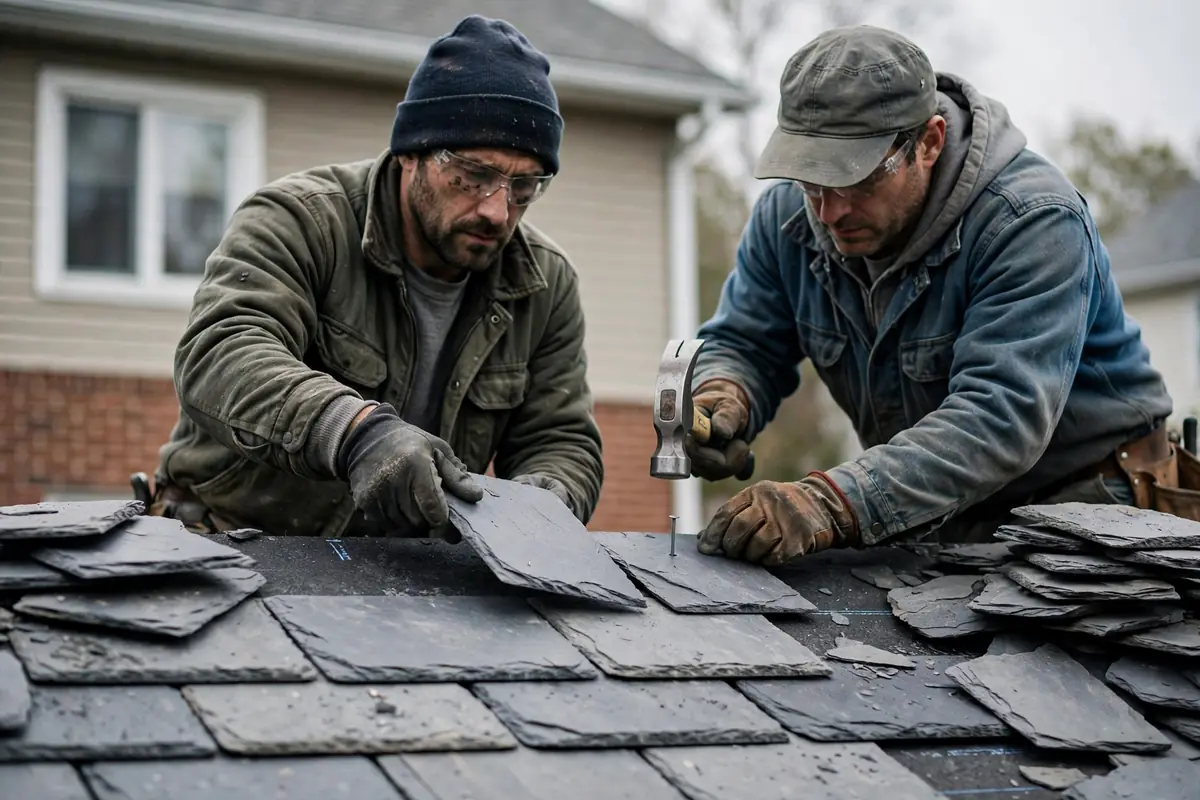 Slate Roof Replacement in Devon Street, Kearny, NJ 07032