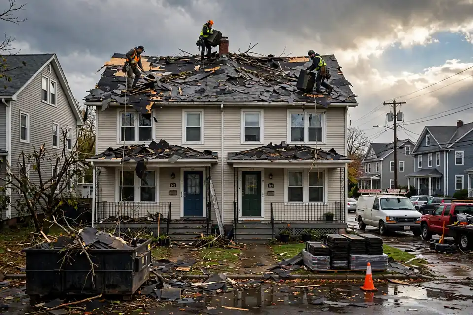 Reemplazo de techo de tormenta en Quincy Avenue, Kearny, NJ 07032