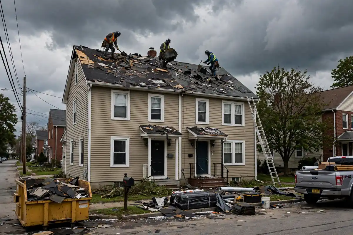 Reemplazamiento de techo de tormenta en el sur de Kearny, Kearny, NJ 07032
